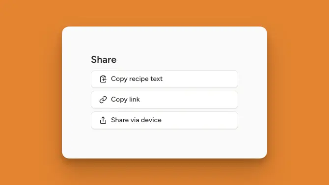 Copy recipes as text