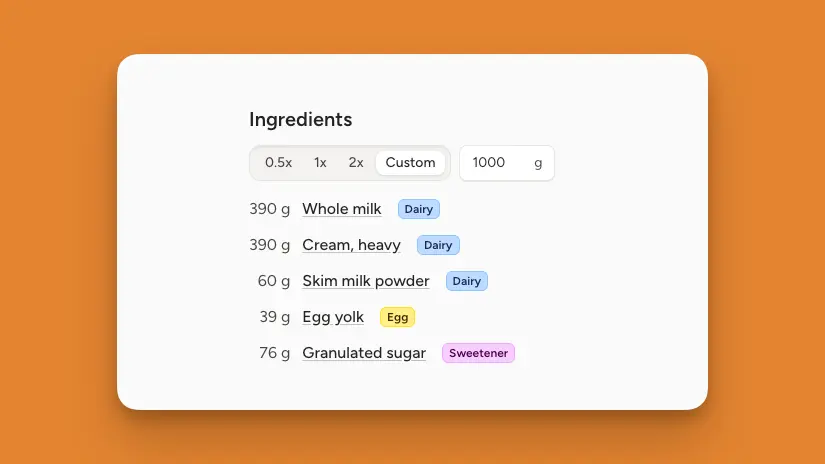 Scale recipes directly from the recipe details page